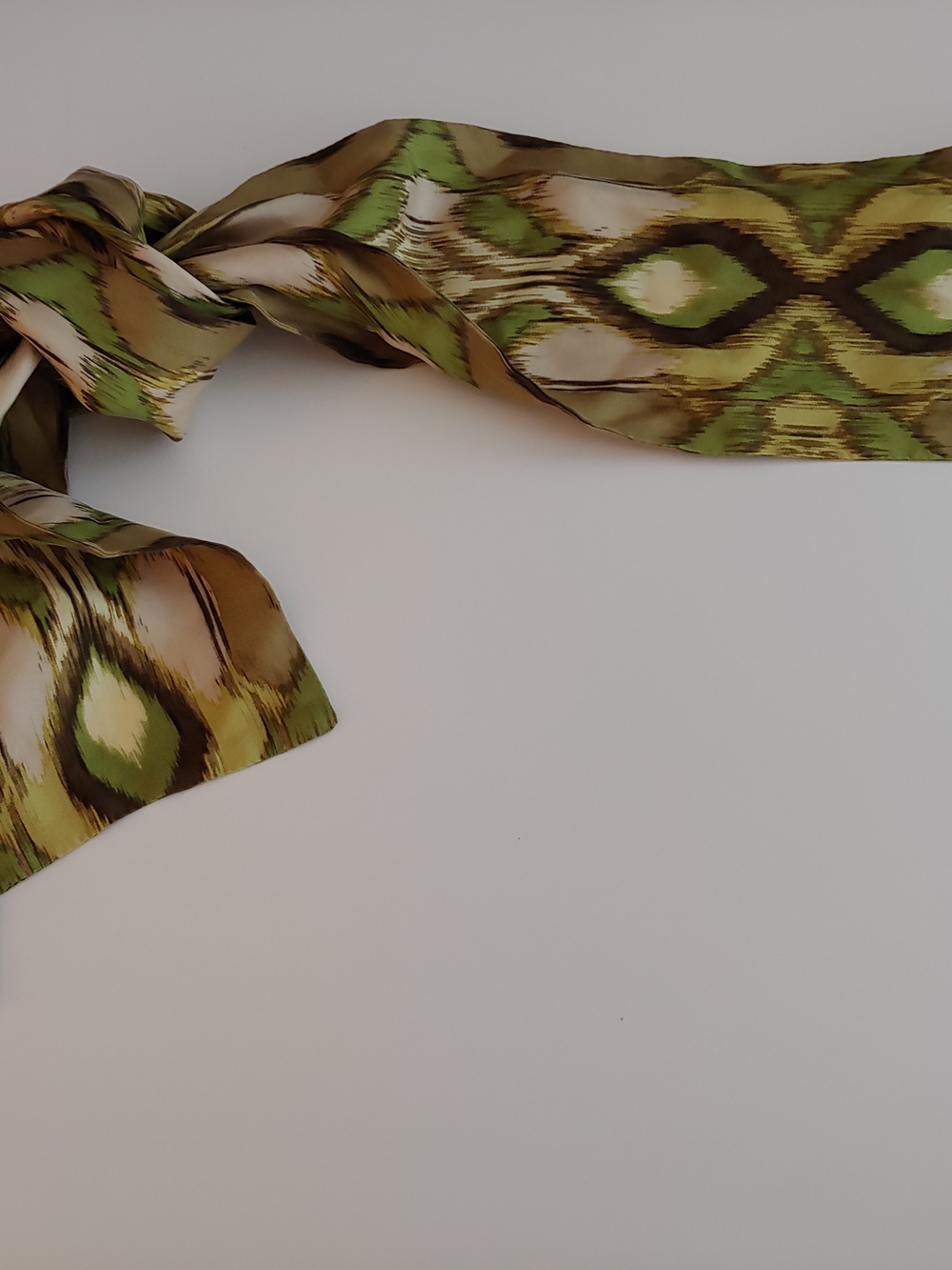 Olive Green Patterned Women's Scarf - Picture 2 of 4